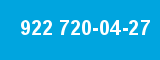 922 720-04-27 922 720-04-27